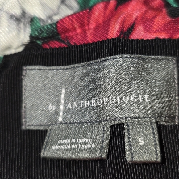 Anthropologie Floral Midi Dress Kimono Style Long Sleeve Black Multicolor Small - Picture 10 of 13